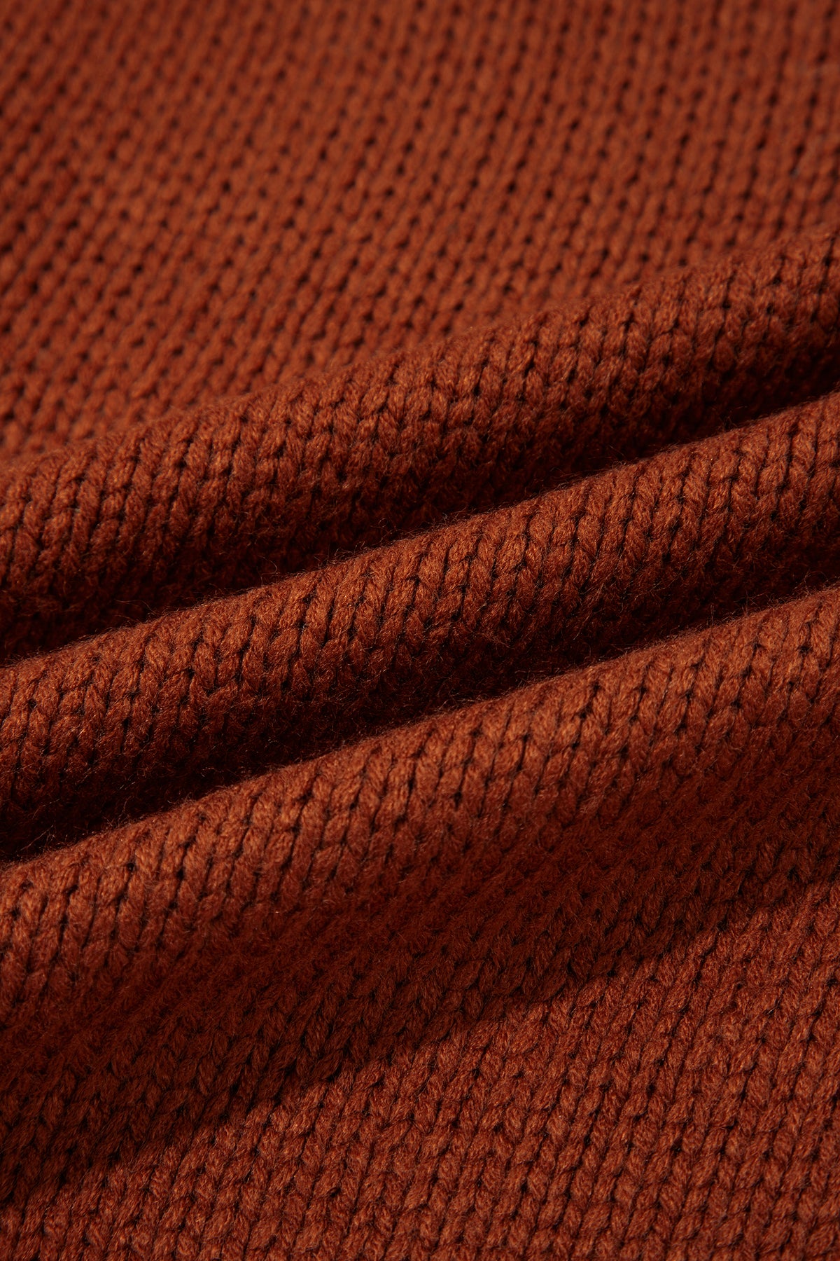 Brown Horseshoe Plaid V Neck Knit Button Front Sweater Cardigan