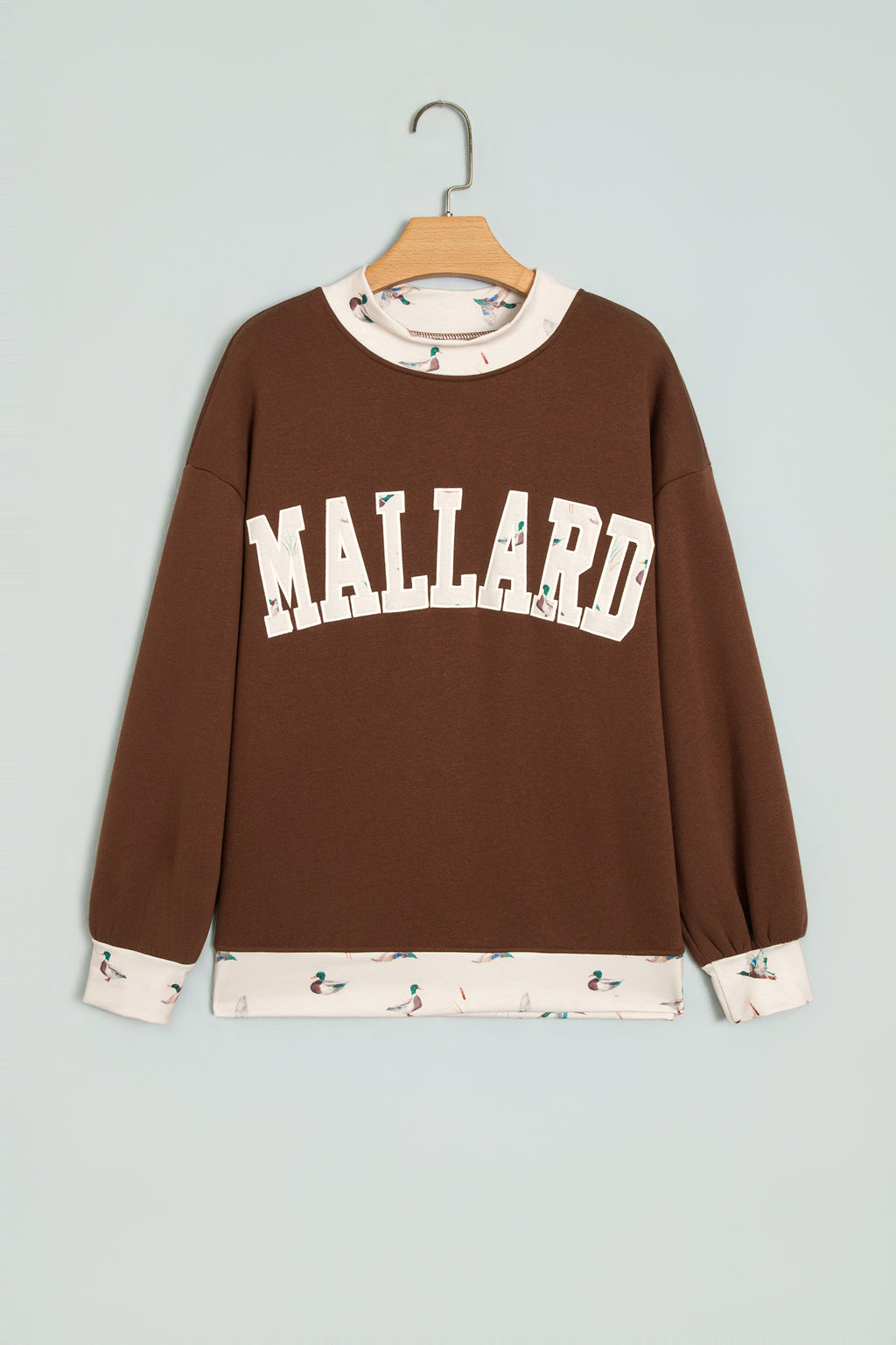 Coffee Western Contrast Detail Letter Graphic Baggy Sweatshirt