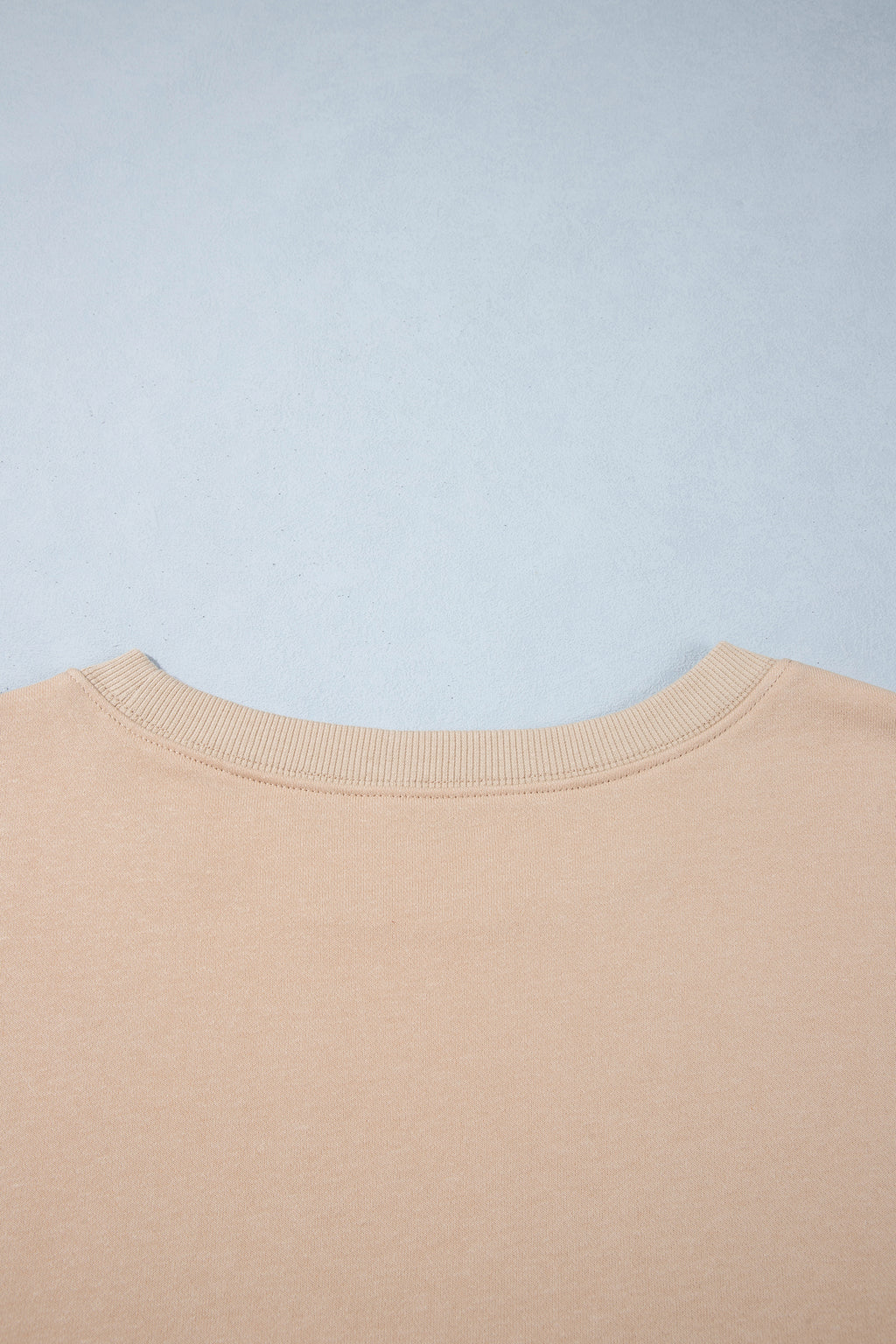 Coffee PRAY Letter Patchwork Round Neck Long Sleeve Plus Size Sweatshirt