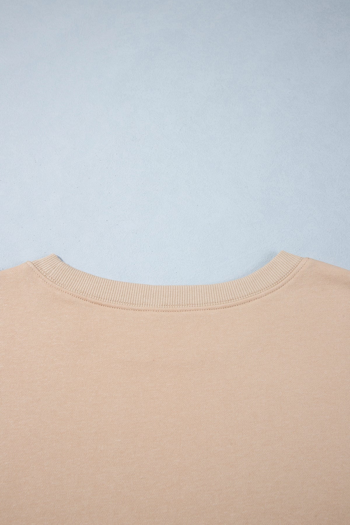 Coffee PRAY Letter Patchwork Round Neck Long Sleeve Plus Size Sweatshirt