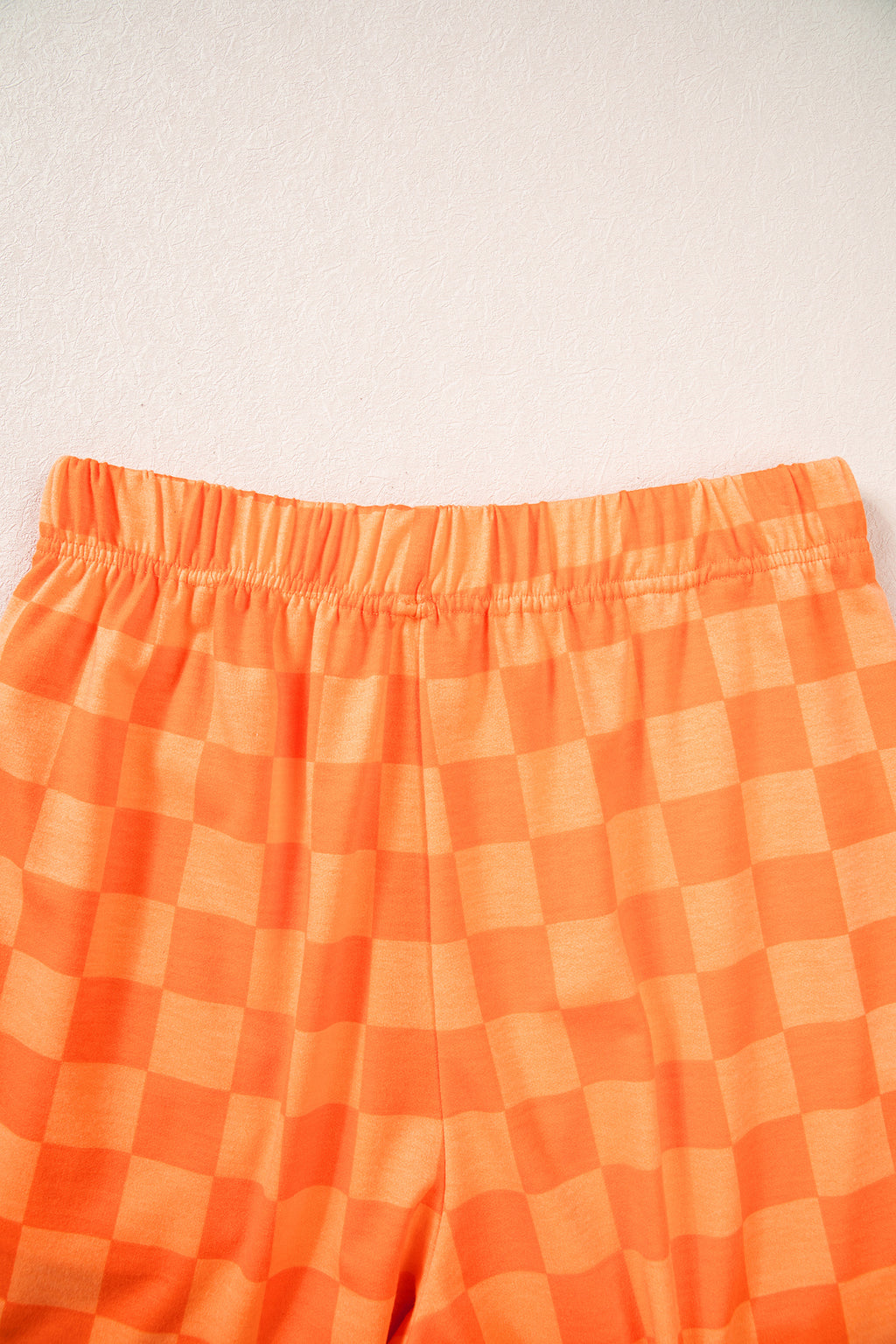 Dark Blue Plaid Checkered Long Sleeve Crop Top Elastic Waist Shorts Two Piece Set
