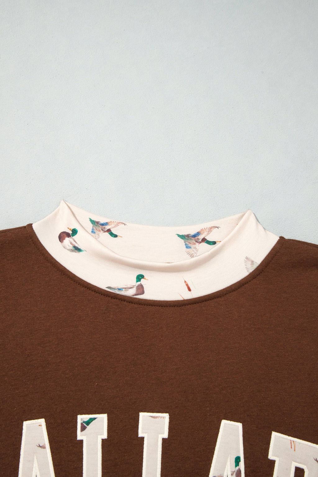 Coffee Western Contrast Detail Letter Graphic Baggy Sweatshirt