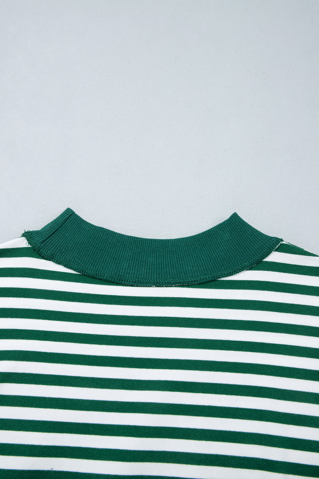 Red Stripe Christmas Slogan Embroidery Patched Mock Neck Oversized Sweatshirt