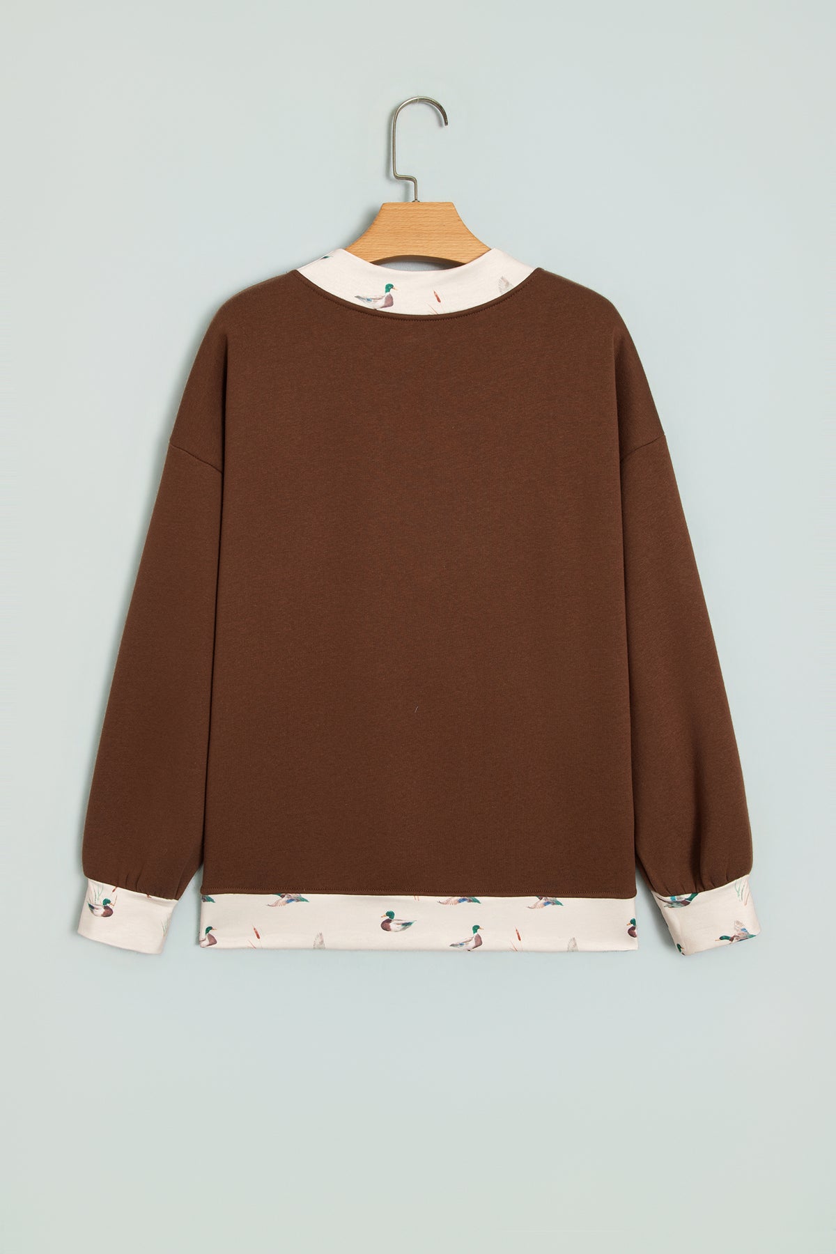 Coffee Western Contrast Detail Letter Graphic Baggy Sweatshirt