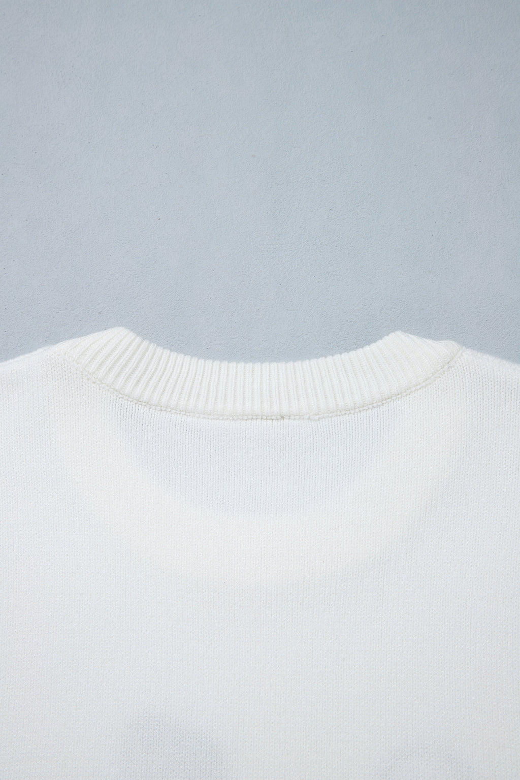 White Western Boots Embroidered Graphic Drop Shoulder Pullover Sweater